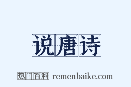 说唐诗是什么意思的图片